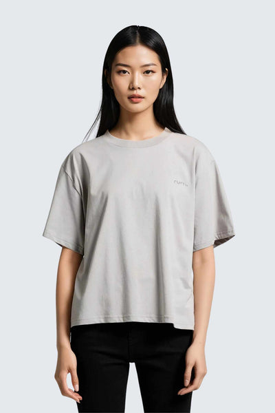 W Moon Tee Short Oversize - Stone