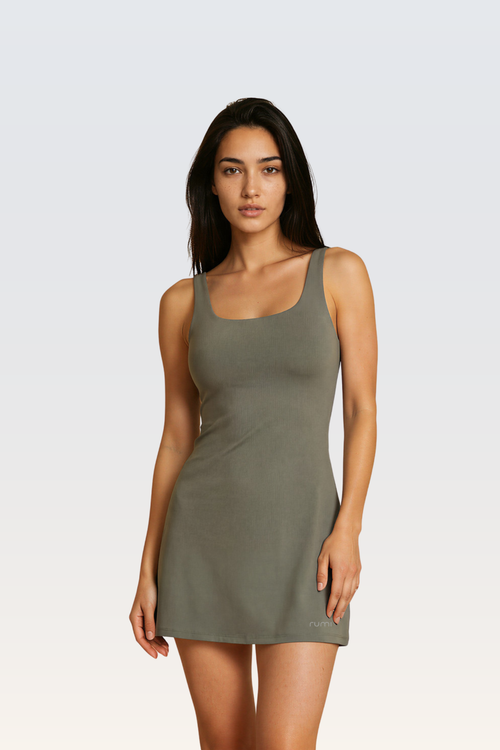 W SunSoft Plush Dress - Moss