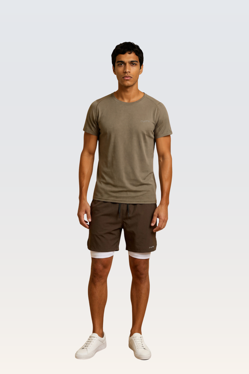 MU StarAir Train Shorts With Lining - Cocoa