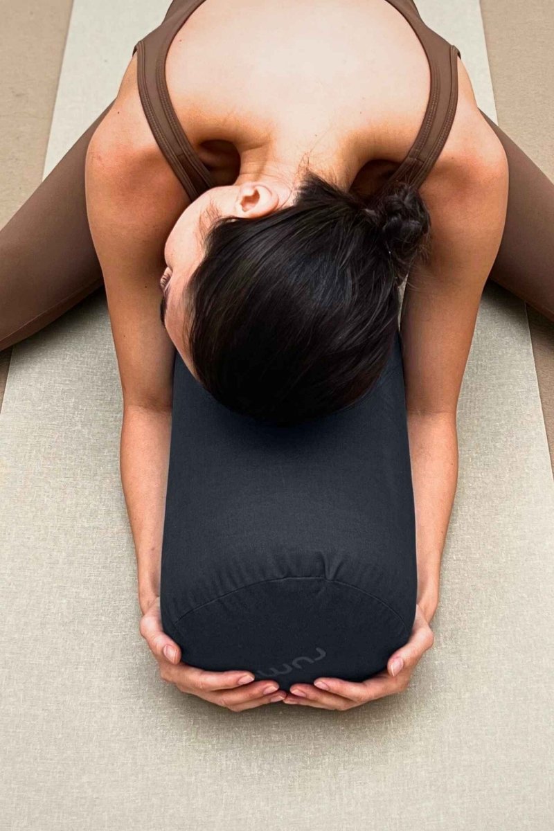 Rumi Earth - Cotton Yoga Bolster – Round - Graphite - RU - YCB - RD - GE - Yoga Props