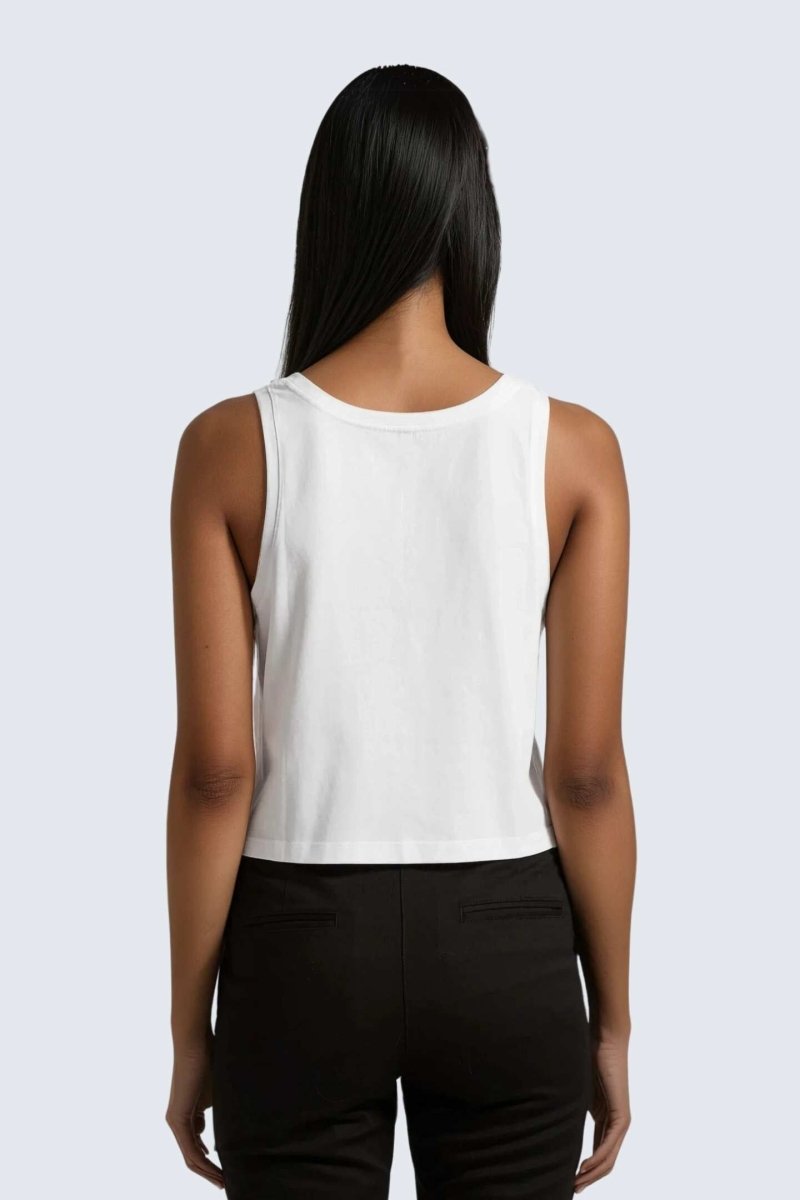 Rumi Earth - W Moon Air Cropped Singlet Tank - Snow - R131221SWP - Tops